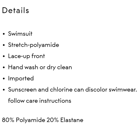 NWT Solid & Striped Sophia One Piece black lace-up swimsuit size S - Picture 7 of 7